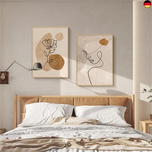 2er abstrakt beige poster set - beige,