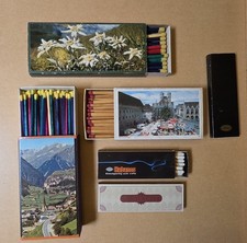 6 verschieden  große Streichholzschachteln