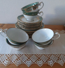 6x  Lichte Fine Chine Sammeltassen Gedeck 3-tlg. Made Berlin handbemalt Service