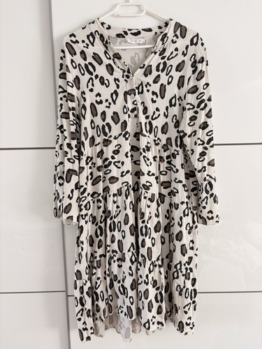 Leo print stufenkleid tunika - leo,