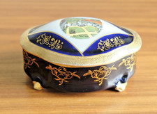 ~ Porzellan-Dose „Bad Nauheim“ – HR&G Ilmenau, Echt Kobalt, Golddekor, Vintage