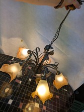 Pendellampe Deckenlampe floral  Florentiner Lampe 5 Brennstellen ca.70cm