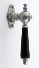 antiker Fenstergriff Historismus Eisen blank Ebenholz NEU 2. Wahl