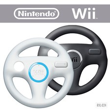 Wii Wheel (schwarz / weiß) ORIGINAL Nintendo Wii Lenkrad Controller Zubehör