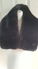 Frank Usher Luxe Kunstfellkragen Stola Schal mit Kontrast Stern Schwarz Neu  
