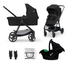 Kinderkraft NEWLY Kinderwagen 3 in 1, Komplettset bis 22 kg Schwarz
