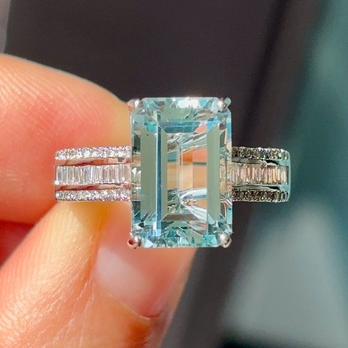 Aquamarin diamant platin - &,