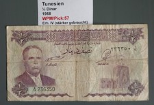 Tunesien ½ Dinar 1958 WPM/Pick:57 Erh. IV (stärker gebraucht)