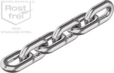 Edelstahlkette kurzgliedrig n. DIN 766, Rundstahlkette, Ankerkette Edelstahl A4