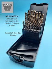 Bohrer Satz 25tlg HSS E CO5% 1mm - 13mm x 0,5mm Spiralbohrer Set Edelstahl VA