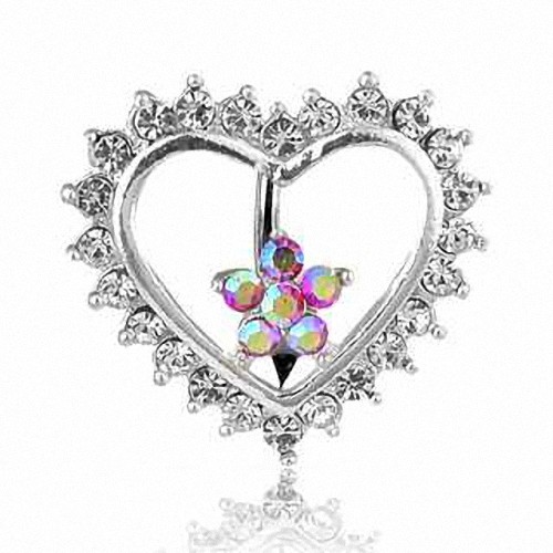 Bauchnabelpiercing herz blume - bauchnabelpiercing,