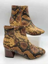 Topshop neue senfgelbe Stiefeletten mit Schlangenmuster. UVP 39€ Blockabsatz. Reißverschluss. Uk 6