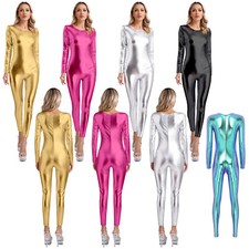 Damen Metallic Overall Langarm