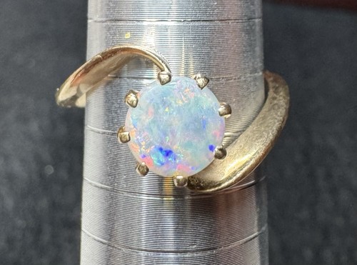 14k gelbgold opal - gelbgold, solitär