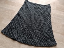 ❤️Wundervoller ❤️ Rock 38 40 Schwarz Grau Tweed Style Glockenform Schwingend 