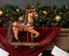 Holzpferd auf Rollen Vintage