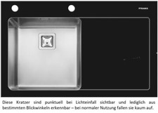 Pyramis Crystalon 86x53cm Spüle B-Ware - Edelstahl/Glas Becken links