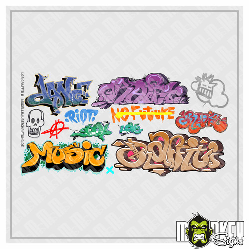 Graffiti sticker set - -,