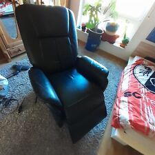 TV-Sessel mit Aufstehhilfe und Motor schwarzes Leder     Fernsehsessel