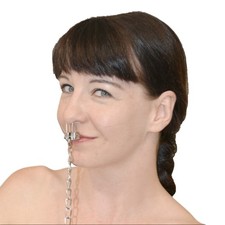 BDSM Nasenklammer mit Leine - Fetisch Metall Nasenhaken - Bondage Nasenklemme