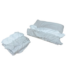 Bettwäsche Rüschen Mikrofaser Sedefen 135 x 200 cm + 1* 80 x 80 cm Beige-Weiß