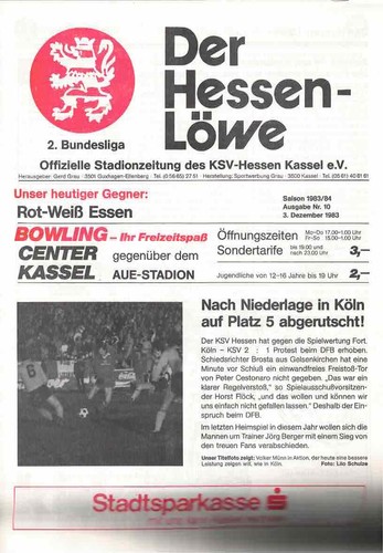 Fussball programmheft 83 84 - fussball-programmheft, 83/84