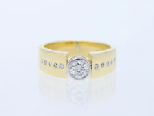 Ring 0,35 Karat Solitaire Brillant 0,10 Karat Brillanten 750 Gelb Gold 18 Karat