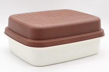 Tupperware Brotbehälter Aufbewahrungsbox Nr. 1470 weiß / braun Vintage