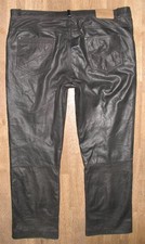 RIESIG: -  CHEVIREX - Herren- LEDERJEANS / Lederhose in schwarz ca. W43-44 / L31
