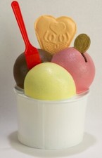 Spardose Eisbecher, Kunststoff