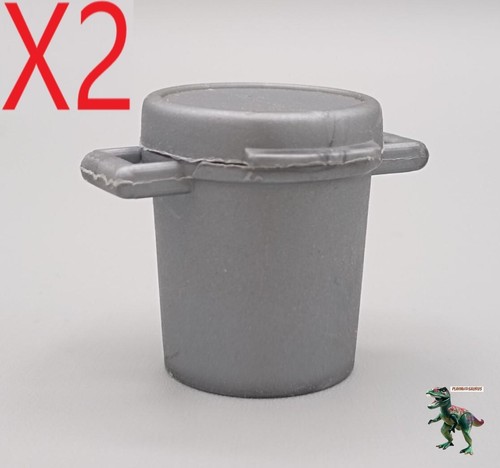 Playmobil mülleimer grau - x2,