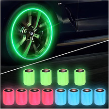 12 STK Auto Leuchtende Ventilkappen Auto, Universelle Fluoreszierende 