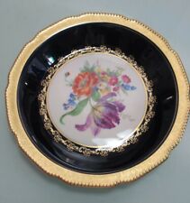 Prunkteller Teller Schale Lindner Echt Cobalt Kobalt Ätzgold Handarbeit (D1)