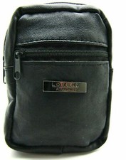 Unisex Neu Echt Weich Schwarz Leder Zigarettenhülle Etui Halter Feuerzeug Tasche