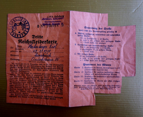 Dritte reichskleiderkarte gilt - reichskleiderkarte,