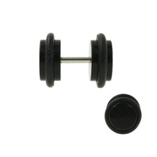 1 PAAR Schwarze Fake PLUGS Ohr