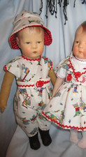 FRÜHLING ANZUG 2-teilig OVERALL+HUT- paßt KK-Puppe 1+Hampelchen UVP 29,90 Euro