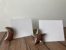19 Tischkarten-Halter = 8 Sterne und 11 Monde,silber glänzend,unbenutzte Artikel