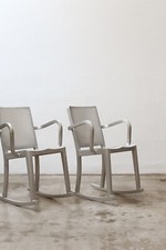 Starck Hudson Rocking Chair Set (2) Emeco Design Brushed Aluminium 2000
