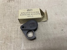 Einschlaglupe Carl Zeiss Jena apl. 10x schwarz Vorkrieg 32/2 glatt erhaben RM 10