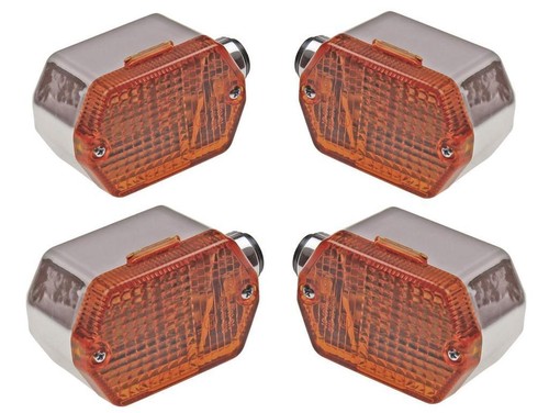 Blinker set eckig chrom orange - chrom,