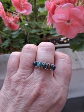 Schwarzer Opal Australien Ring S925 Silber größenverstellbar