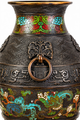 Große cloisonné bronze vase - große,