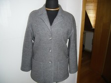 Graue HORST BASLER Schurwolle Jacke / Trachtenjacke aus gewalkter Wolle Gr. 38 