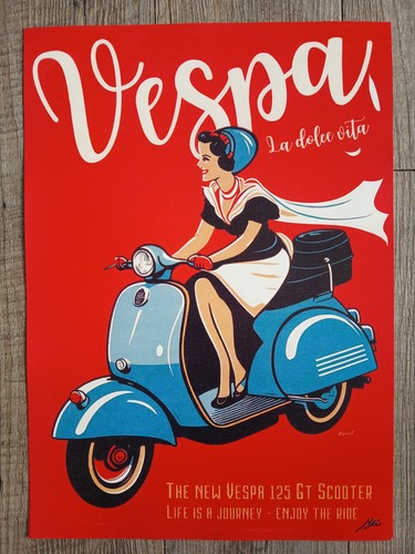 Poster vespa - poster, scooter