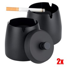 2x Edelstahl Aschenbecher mit