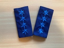 Schulterschlaufen/Dienstgradabzeichen Polizei/DRK mit 4 Sternen blau