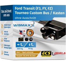 AHK starr passt für Ford Transit/Tourneo Custom ab 16 +13polig E-Satz ABE