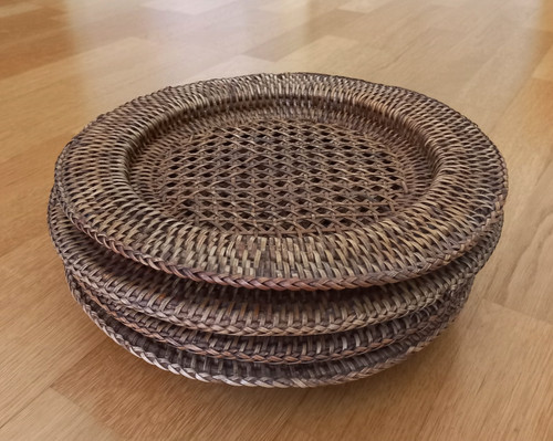 Set mit rattan platztellern - set, 4