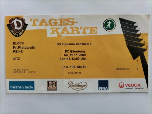 Sammler ticket dynamo - sammler, 08/09